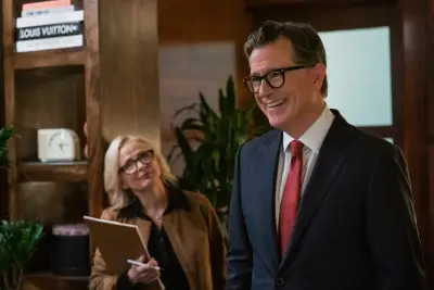 Stephen Colbert plays villainous host against type on Elsbeth
